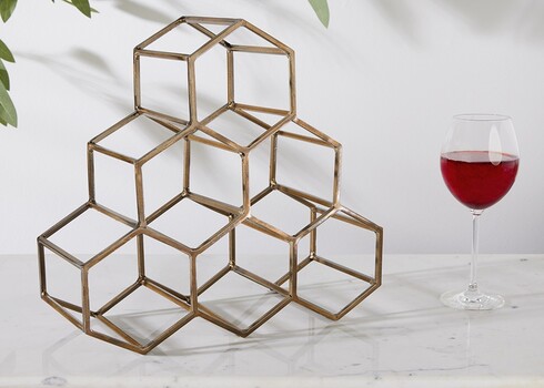 Veiniriiul HONEYCOMB kuldne, 34x14xH33 cm