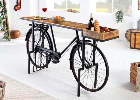 Konsoollaud BICYCLE pruun / must, 194x38xH94 cm