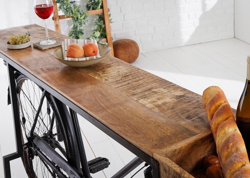 Konsoollaud BICYCLE pruun / must, 194x38xH94 cm