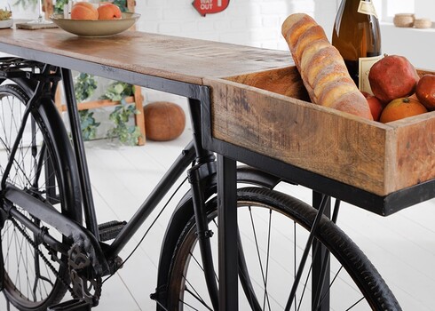 Konsoollaud BICYCLE pruun / must, 194x38xH94 cm