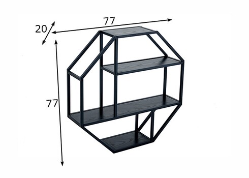 Seinariiul SLIM LINE tumehall, 77x20xH77 cm