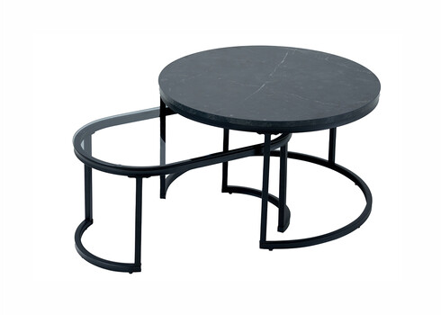 Diivanilaudade komplekt ELEMENTS must marmor, 2 tk