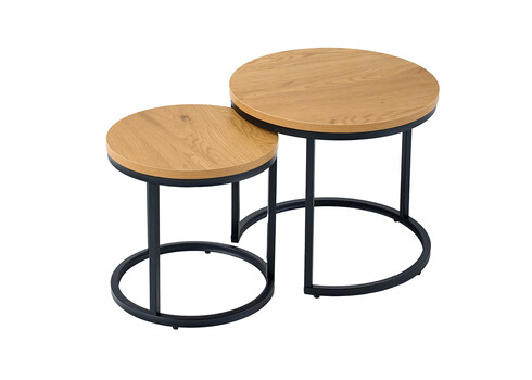 Diivanilaudade komplekt ELEGANCE metsik tamm / must, 2 tk