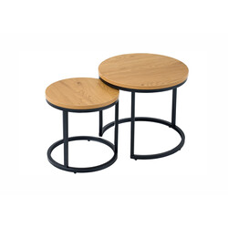 Diivanilaudade komplekt ELEGANCE metsik tamm / must, 2 tk