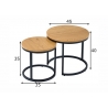 Diivanilaudade komplekt ELEGANCE metsik tamm / must, 2 tk