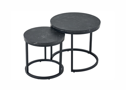 Diivanilaudade komplekt ELEGANCE must marmor, 2 tk