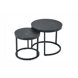 Diivanilaudade komplekt ELEGANCE must marmor, 2 tk