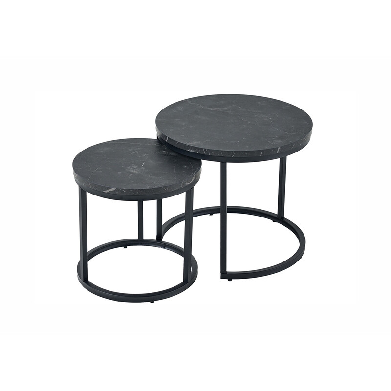 Diivanilaudade komplekt ELEGANCE must marmor, 2 tk