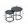 Diivanilaudade komplekt ELEGANCE must marmor, 2 tk