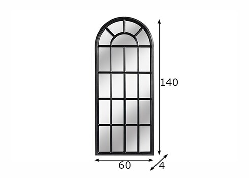 Seinapeegel CASTILLO must, 60x5xH140 cm