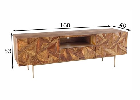 Tv-alus STONE sheesham, 160x40xH53 cm