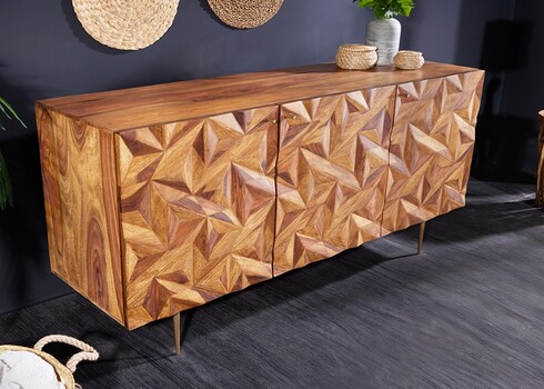 Kummut STONE sheesham, 145x43xH73 cm