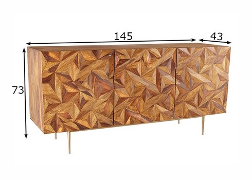 Kummut STONE sheesham, 145x43xH73 cm
