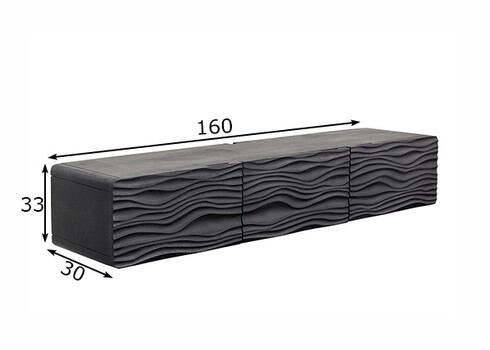 Tv-alus LAGOON must, 160x30xH33 cm