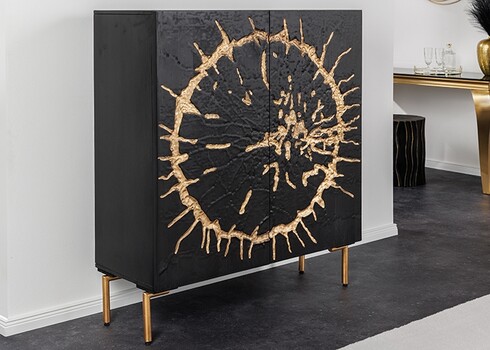 Kapp CIRCLE must / kuldne, 100x38xH120 cm