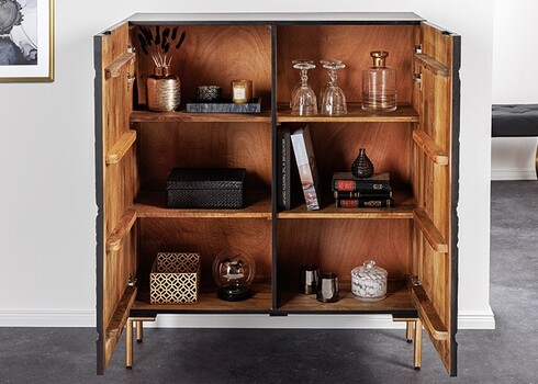 Kapp CIRCLE must / kuldne, 100x38xH120 cm