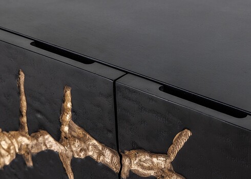 Kapp CIRCLE must / kuldne, 100x38xH120 cm