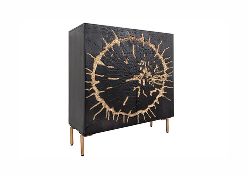 Kapp CIRCLE must / kuldne, 100x38xH120 cm