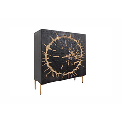 Kapp CIRCLE must / kuldne, 100x38xH120 cm