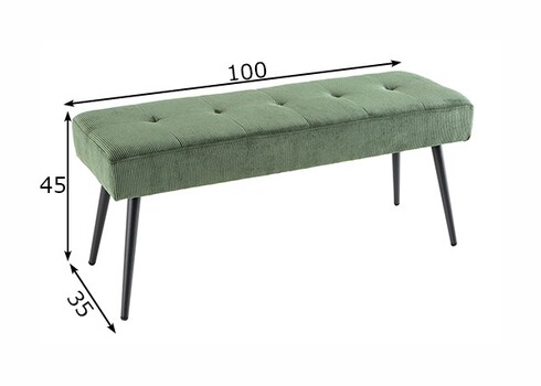 Pink BOUTIQUE roheline velvet, 100x35xH45 cm