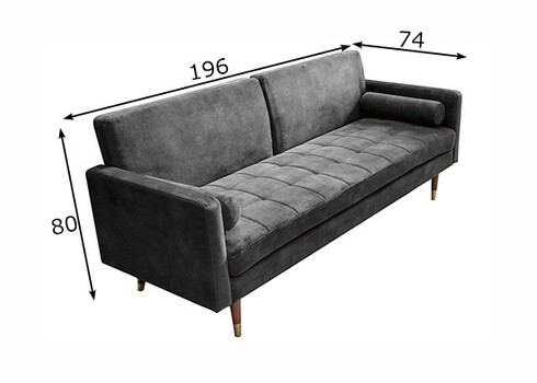 Diivan COUTURE tumehall, 196x74xH80 cm