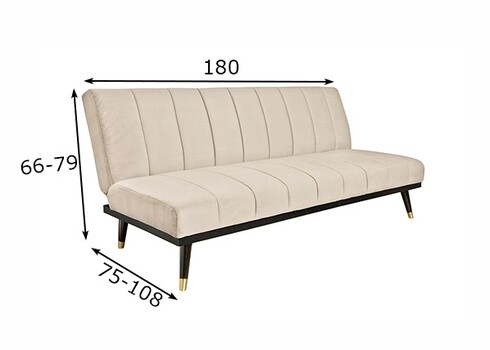 Diivanvoodi PETIT BEAUTE beež, 180x75-108xH66-79 cm