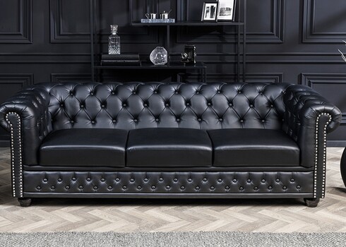 Diivan CHESTERFIELD must, 205x85xH73 cm
