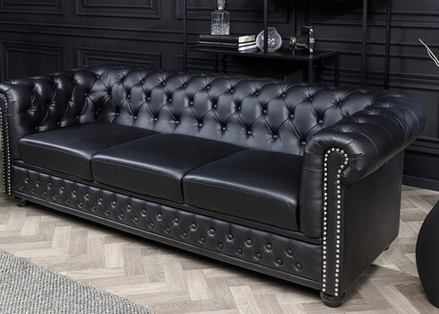 Diivan CHESTERFIELD must, 205x85xH73 cm