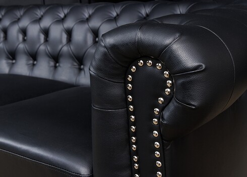 Diivan CHESTERFIELD must, 205x85xH73 cm