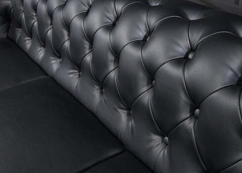 Diivan CHESTERFIELD must, 205x85xH73 cm