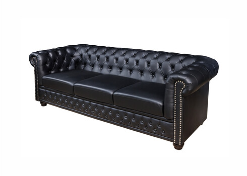 Diivan CHESTERFIELD must, 205x85xH73 cm