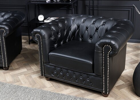Tugitool CHESTERFIELD must, 110x85xH73 cm