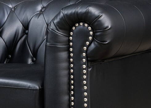 Tugitool CHESTERFIELD must, 110x85xH73 cm