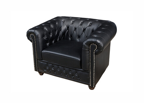 Tugitool CHESTERFIELD must, 110x85xH73 cm