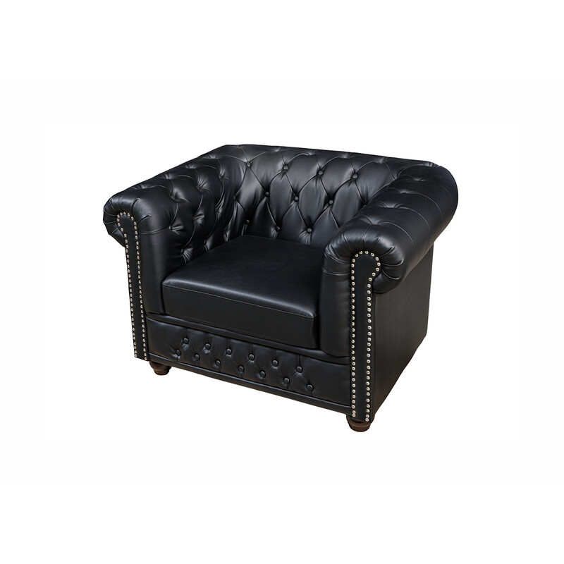 Tugitool CHESTERFIELD must, 110x85xH73 cm