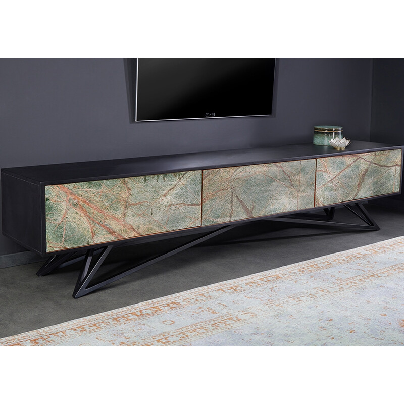 Tv-alus SOUL naturaalne kivi / must, 200x38xH50 cm