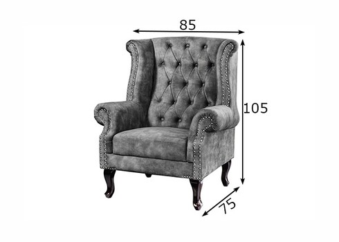 Tugitool CHESTERFIELD tumehall, 85x75xH105 cm