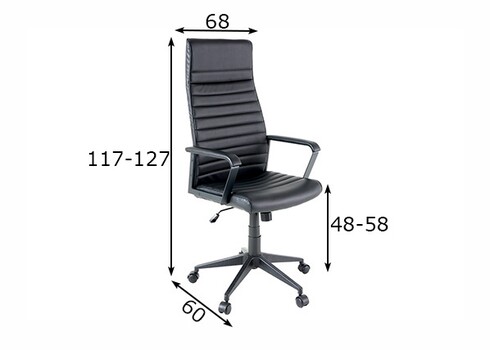 Kontoritool LAZIO must, 70x60xH115-125 cm