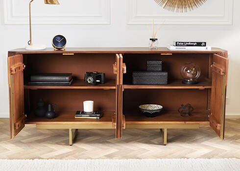 Kummut GATSBY pruun / kuldne, 160x40xH75 cm