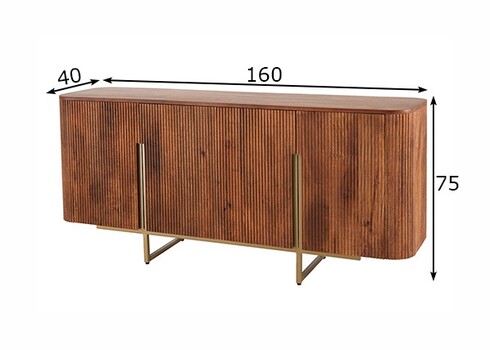 Kummut GATSBY pruun / kuldne, 160x40xH75 cm