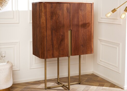 Kapp GATSBY pruun / kuldne, 80x40xH125 cm