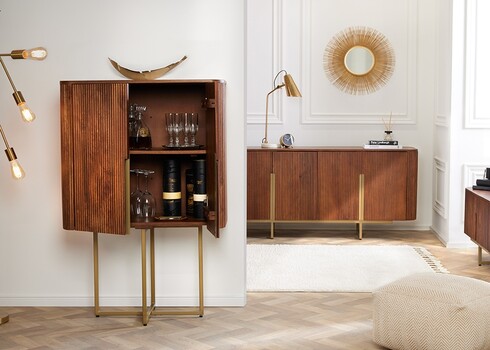 Kapp GATSBY pruun / kuldne, 80x40xH125 cm