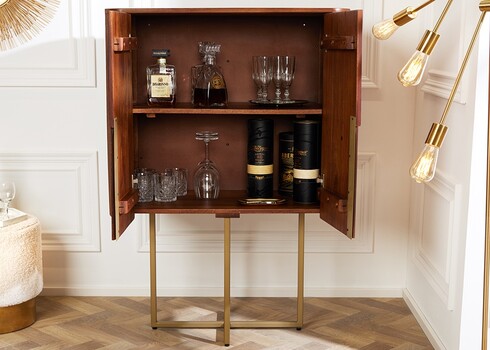 Kapp GATSBY pruun / kuldne, 80x40xH125 cm