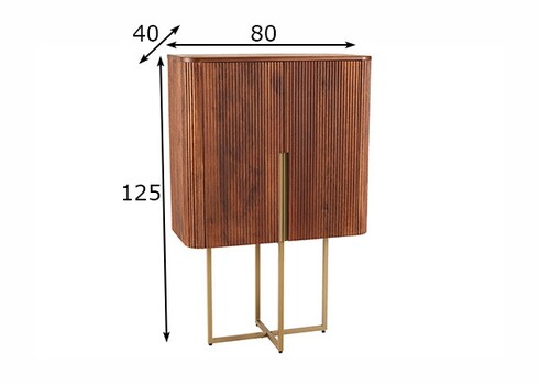 Kapp GATSBY pruun / kuldne, 80x40xH125 cm