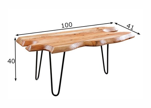 Diivanilaud WILD pruun, 100x41xH40 cm