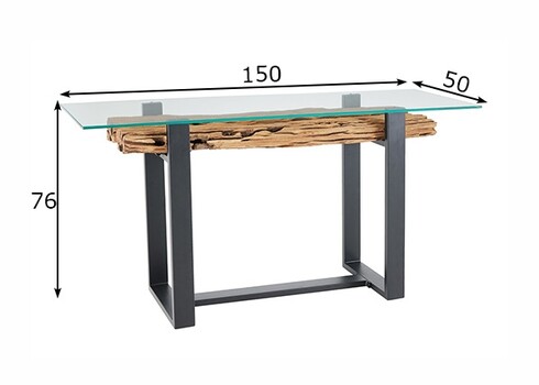 Konsoollaud BARRACUDA naturaalne, 150x50xH76 cm