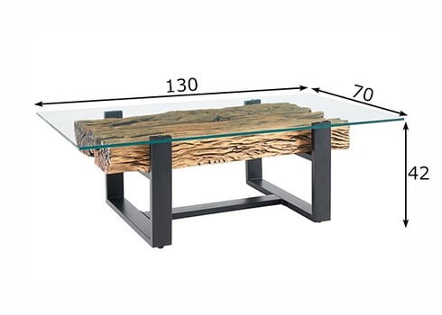 Diivanilaud BARRACUDA naturaalne, 130x70xH42 cm