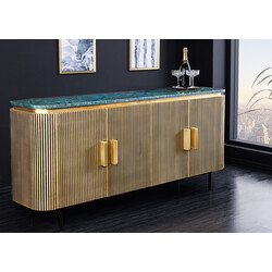 Kummut VENEZIANO roheline marmor / messing, 160x40xH80 cm