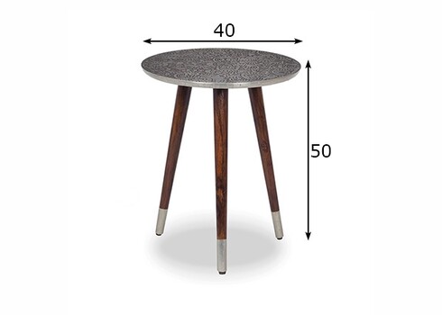 Abilaud ALCASAR hõbe, 40x40xH50 cm