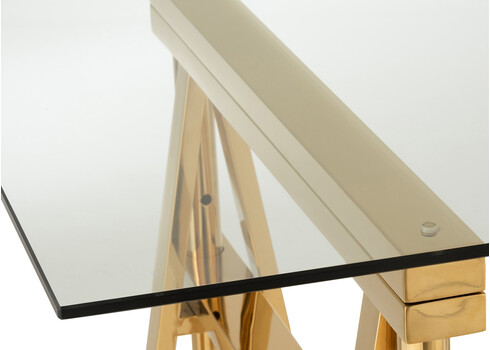 Reguleeritav kirjutuslaud GLASS kuldne / klaas, 150x80xH78 cm